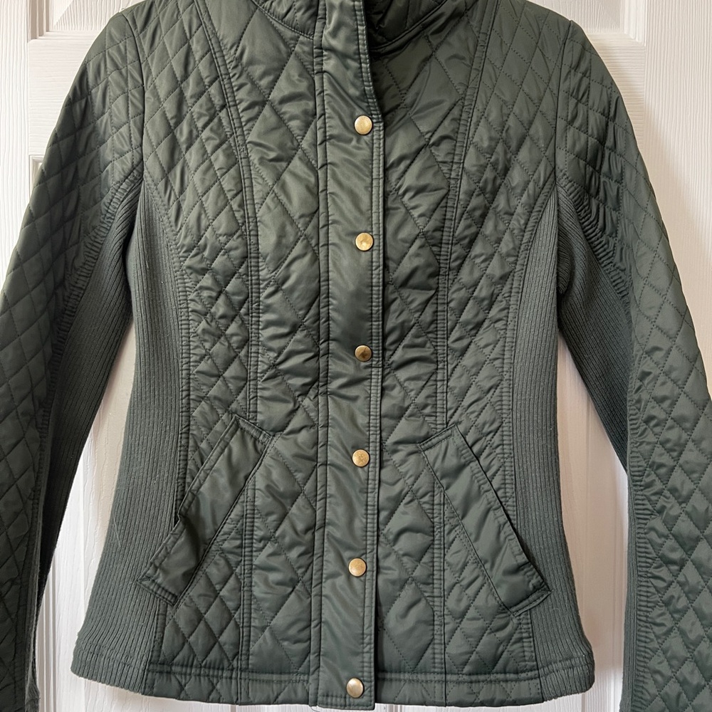 Merona Green Utility Jacket with Quilted Design